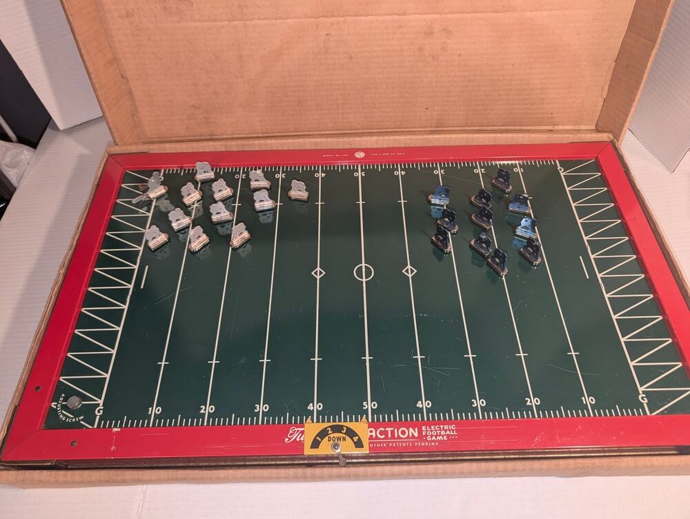 Vintage 1960's Tudor Tru-Action Electric Football Game Tested Works w/Box